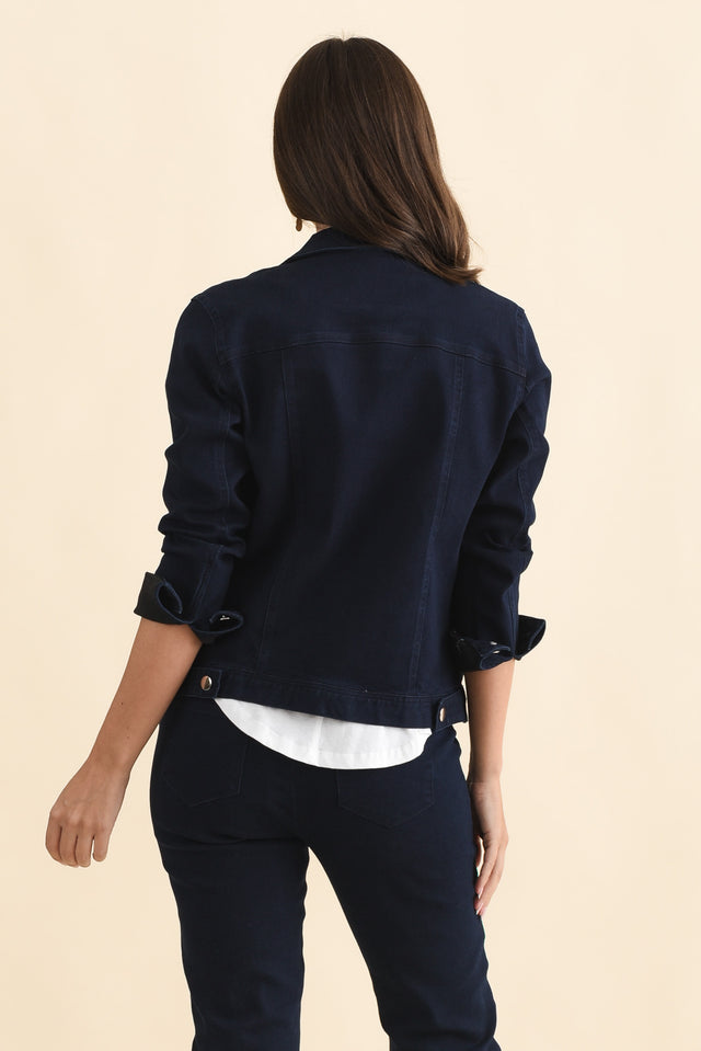 Siobhan Navy Stretch Jacket,Brunette model,alt text|model:MJ image 6