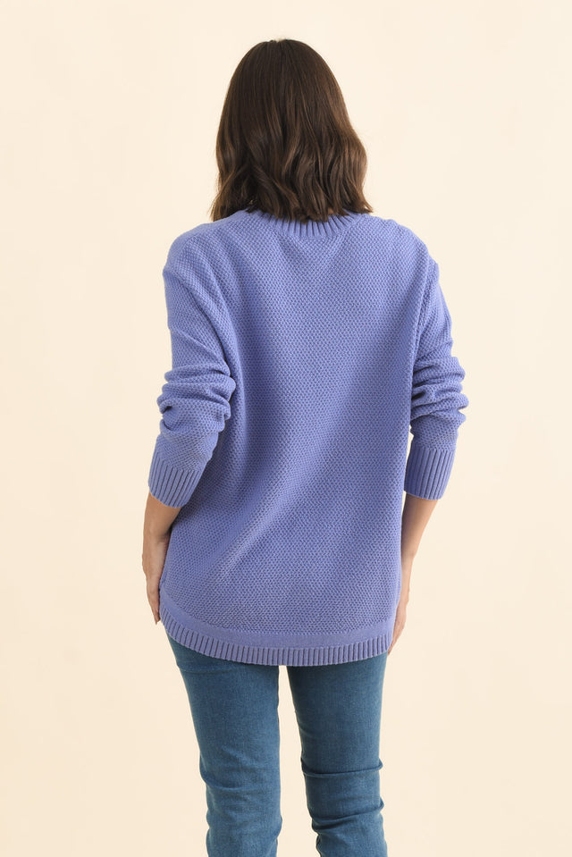 Skylar Lilac Cotton Blend Knit Jumper,Brunette model,alt text|model:MJ image 6