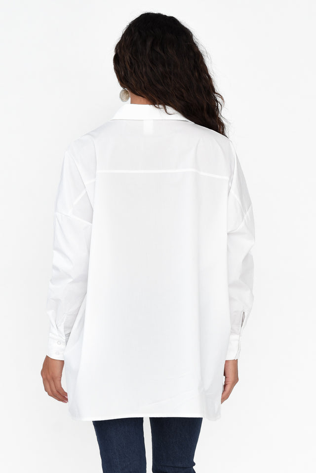 Solara White Cotton Poplin Shirt image 4