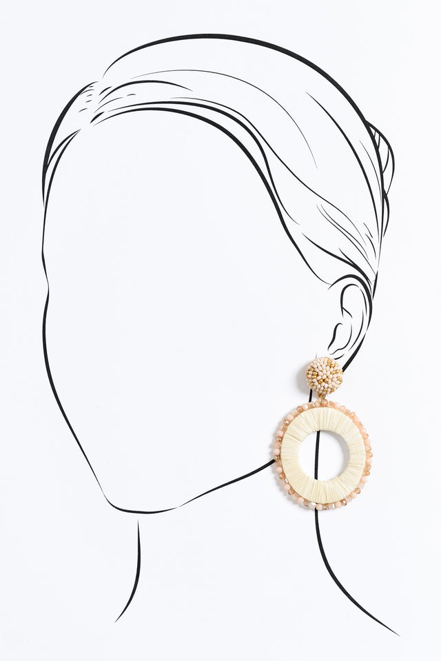 Solas Cream Beaded Drop Earrings image 2