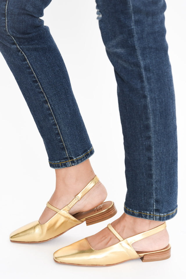 Sonu Gold Leather Slingback Mule image 5
