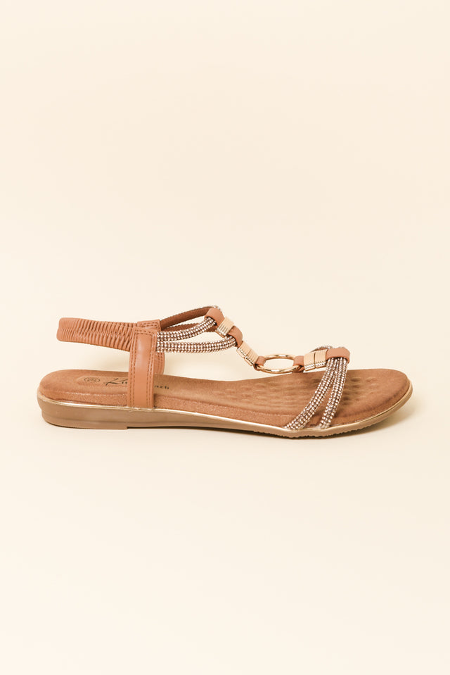 Sony Tan Diamante Sandal image 1