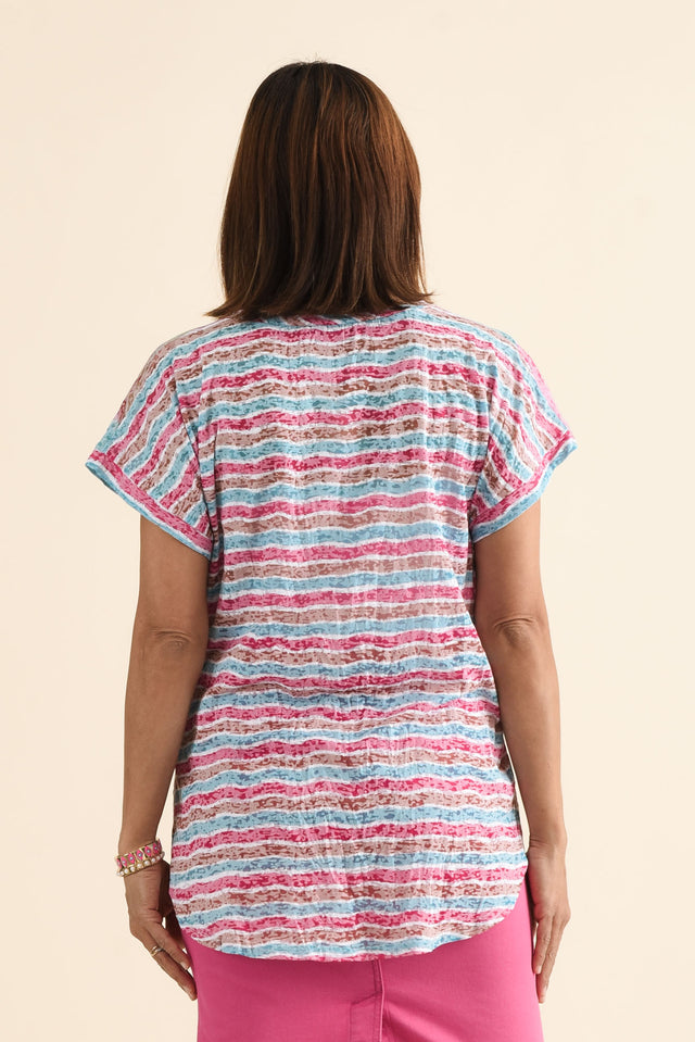 Sorelle Pink Paradise Cotton Blend Tee,Back,Brunette model,alt text|model:Cara image 6