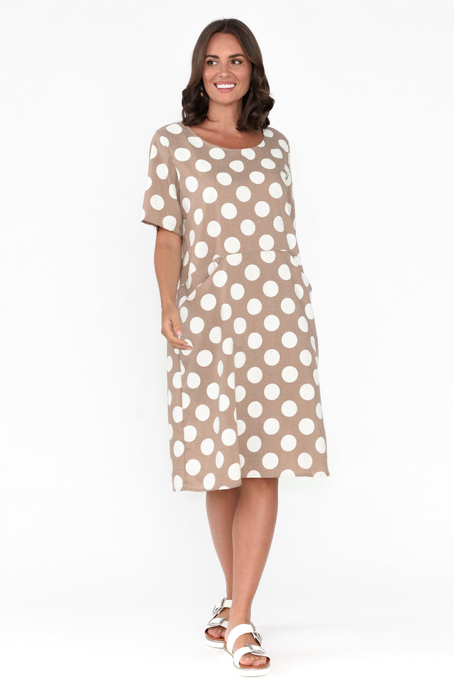 Sorrel Taupe Spot Cotton Dress