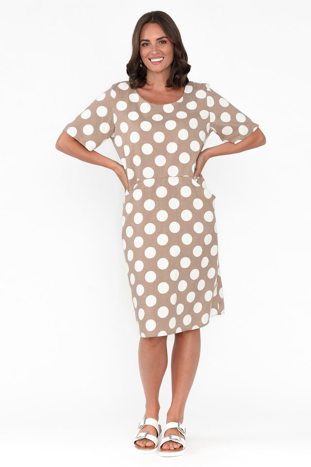 Sorrel Taupe Spot Cotton Dress