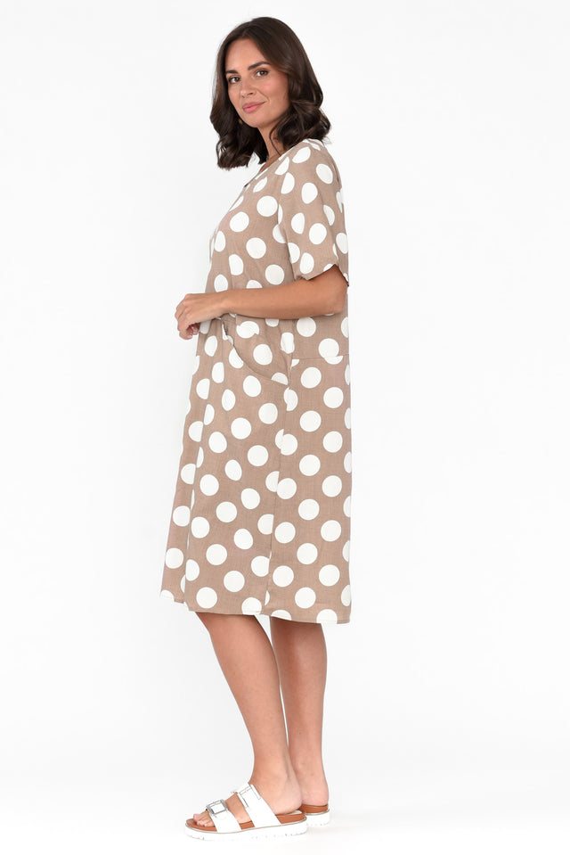 Sorrel Taupe Spot Cotton Dress