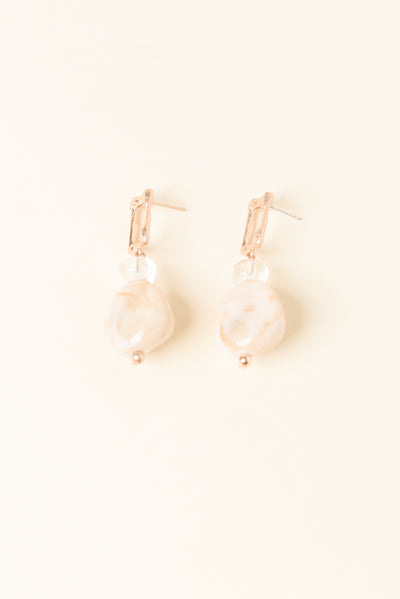 Stacey Cream Bead Drop Earrings