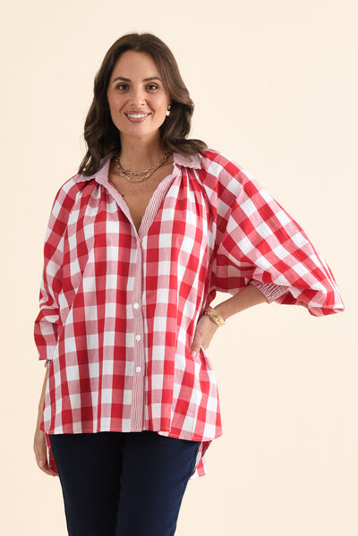 Stephens Red Check Cotton Shirt