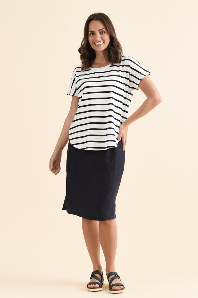 Stevie White Stripe Cotton Tee image 6