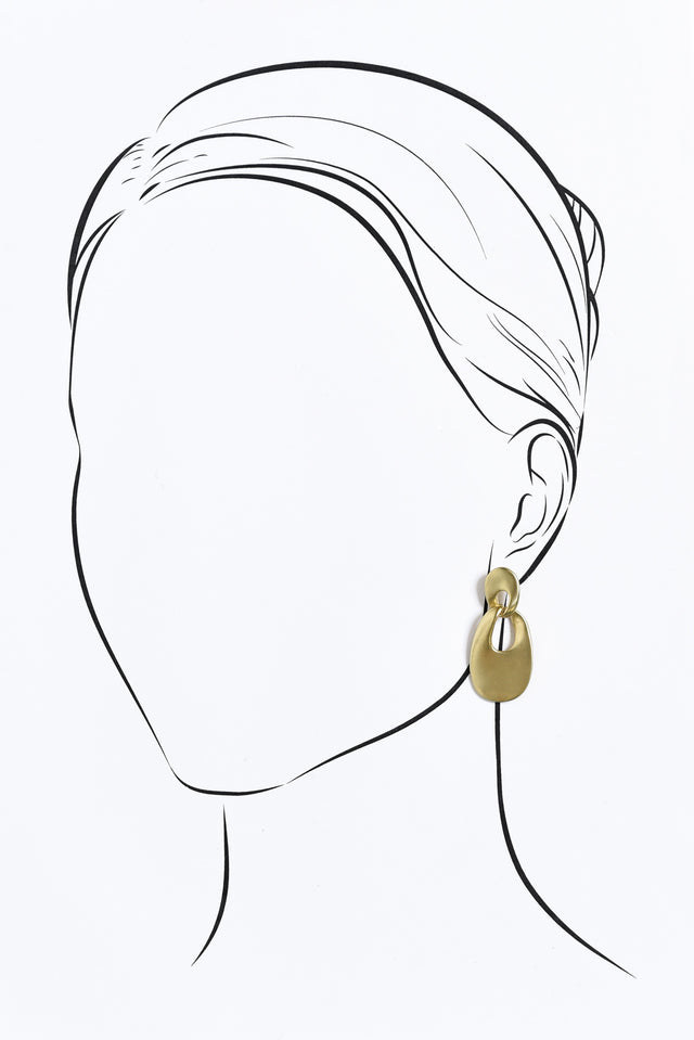 Stower Gold Oval Earrings image 2
