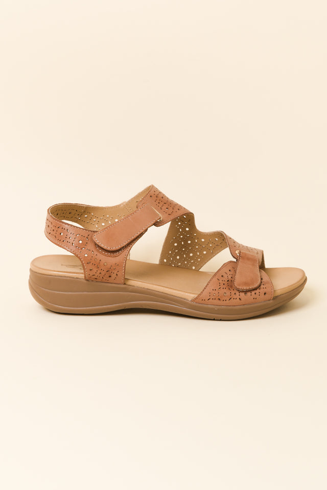 Suit Tan Leather Cut Out Sandal image 1