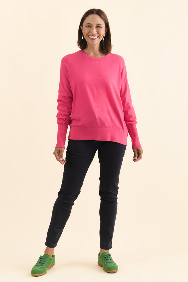 Sunny Pink Long Sleeve Knit Top,Brunette model,alt text|model:Cara image 7