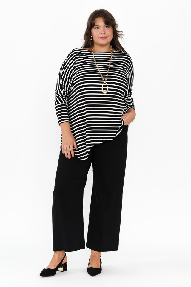 Marine Black Straight Leg Pants,Brunette model,alt text|model:Gabby image 14