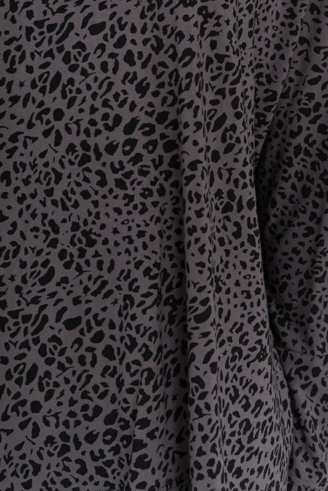Susie Grey Leopard Asymmetrical Bamboo Top