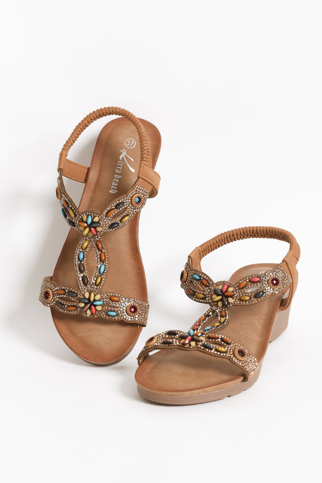 Sweets Tan Beaded Wedge Sandal image 2