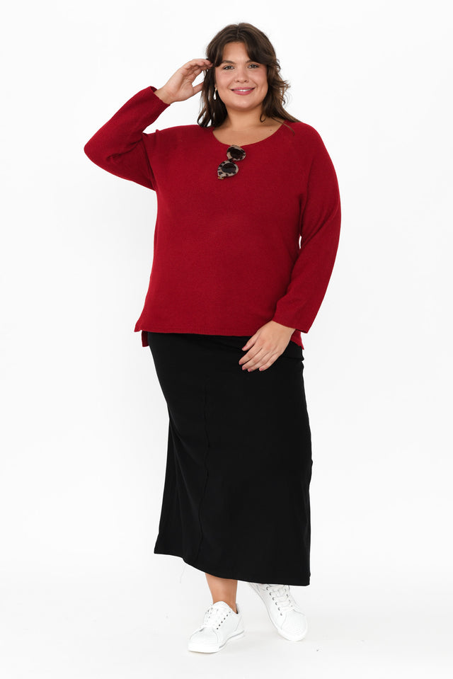 Etta Black Cotton Pocket Skirt,Brunette model,alt text|model:Gabby image 10