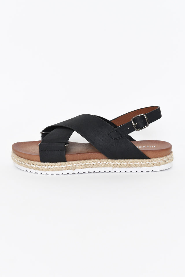 Tahlia Black Crossover Platform Sandal
