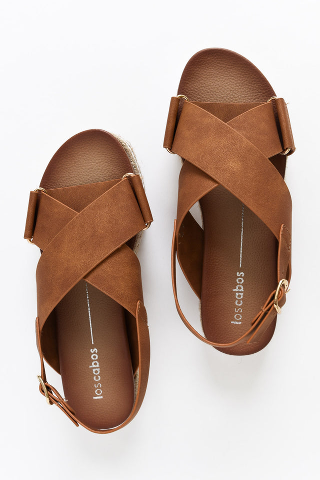 Tahlia Bronze Crossover Platform Sandal