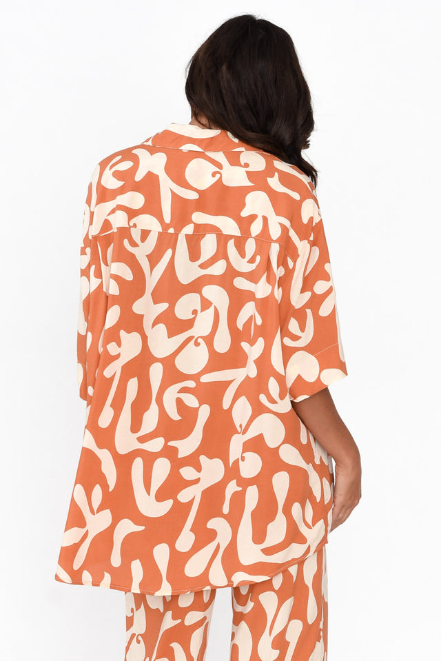 Talbie Rust Abstract Pocket Shirt image 4