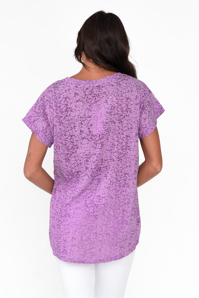 Talisa Purple Jungle Cotton Blend Tee