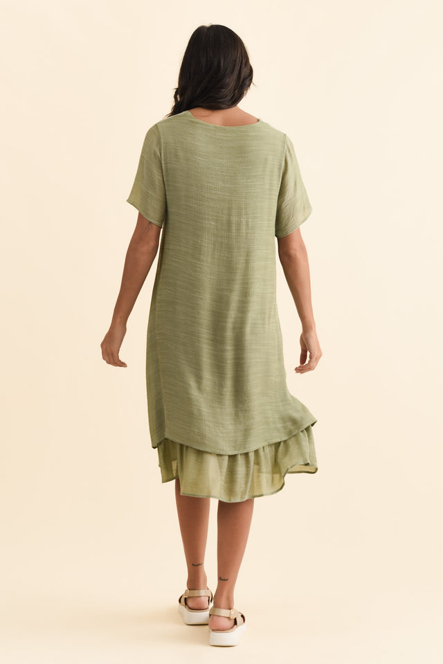 Talon Sage Layers Dress,Brunette model,alt text|model:Brontie image 5