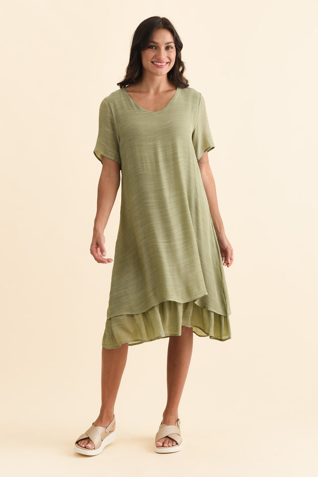 Talon Sage Layers Dress,Brunette model,alt text|model:Brontie image 7