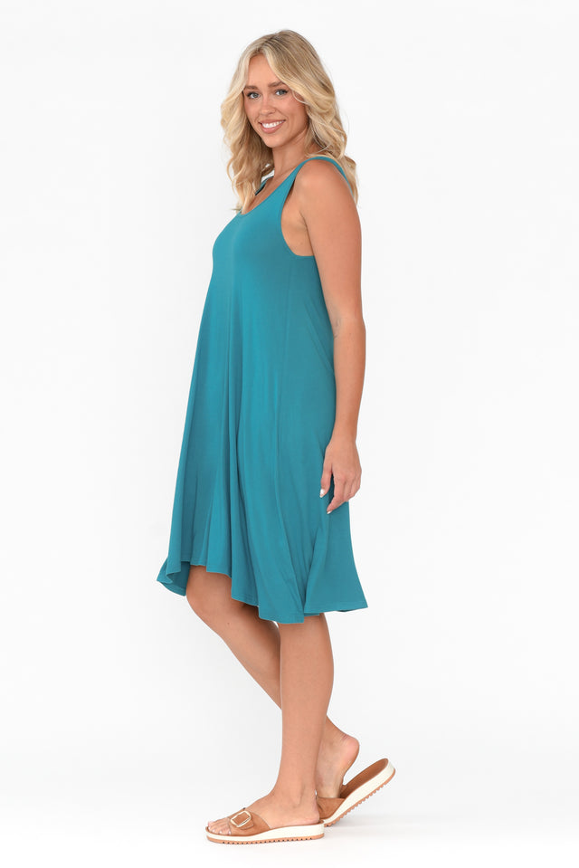Tashi Teal Bamboo Swing Dress