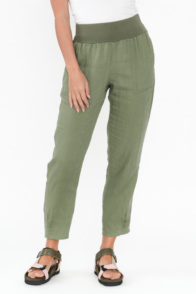 Tatum Khaki Linen Pants