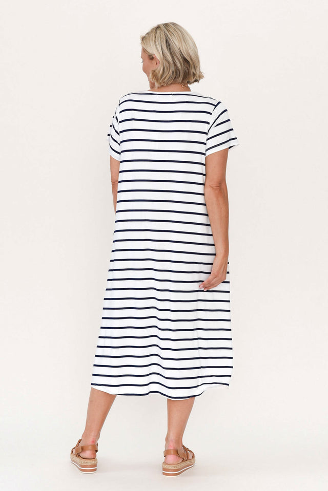 Tiffany White Stripe Bamboo Tee Dress,petite-dresses,petite alt text|model:Brooke image 11