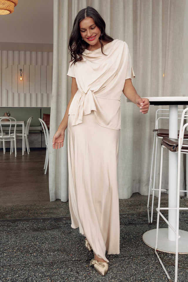 Tilba Champagne Maxi Skirt,Lifestyle