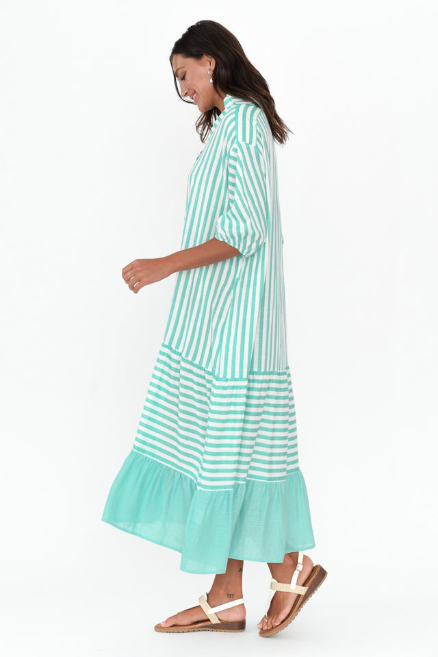 Timon Blue Stripe Cotton Blend Dress image 4