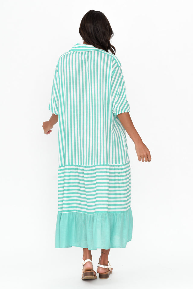 Timon Blue Stripe Cotton Blend Dress image 5
