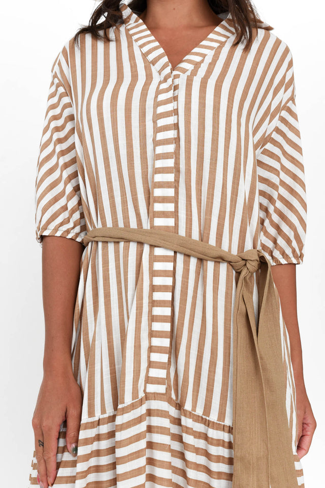 Timon Tan Stripe Cotton Blend Dress image 6