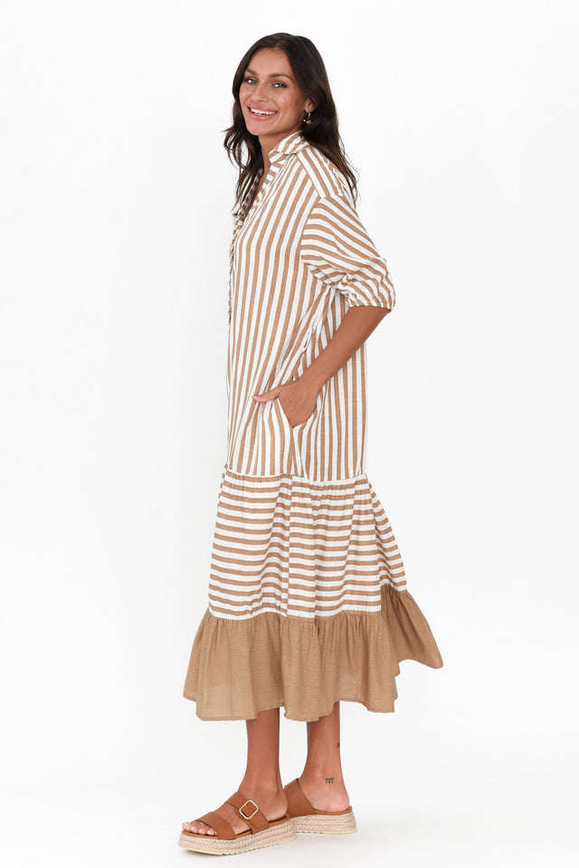 Timon Tan Stripe Cotton Blend Dress image 4