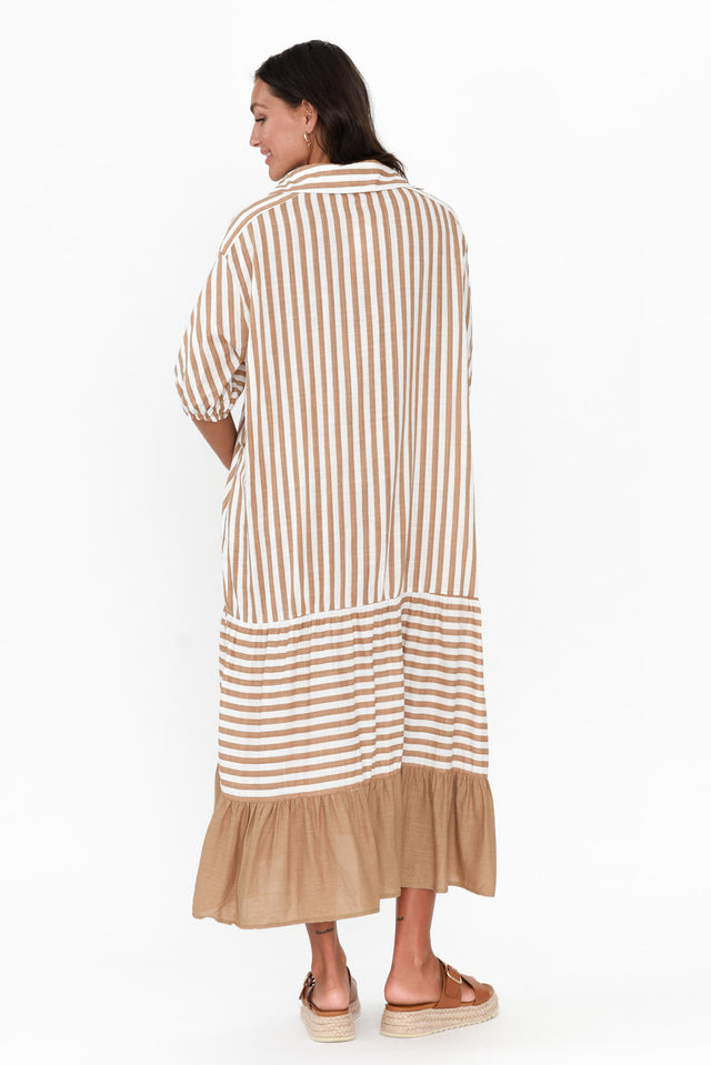 Timon Tan Stripe Cotton Blend Dress image 5