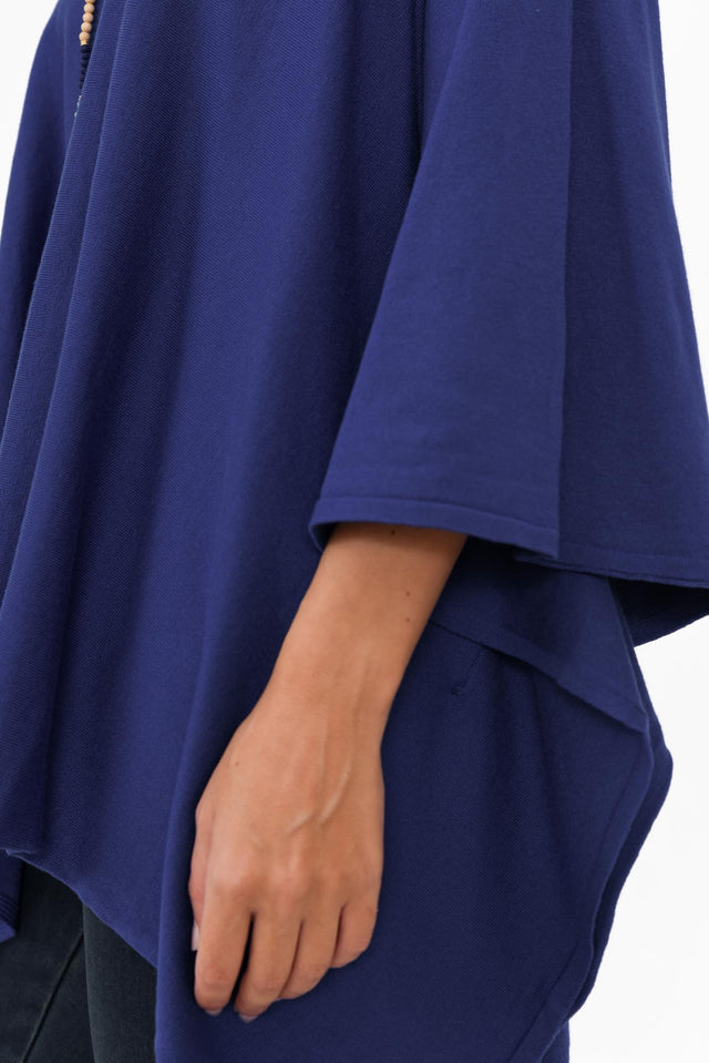 Timothy Cobalt Cotton Stretch Poncho