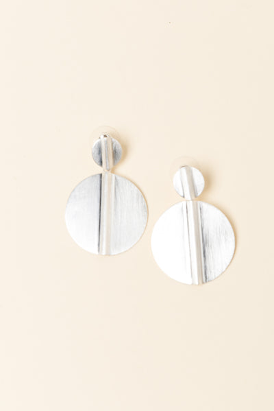 Tito Silver Circle Drop Earrings