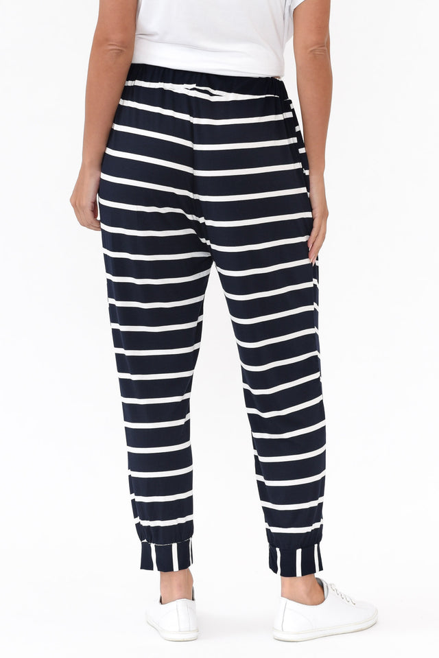 Tonkin Navy Stripe Bamboo 3/4 Pants