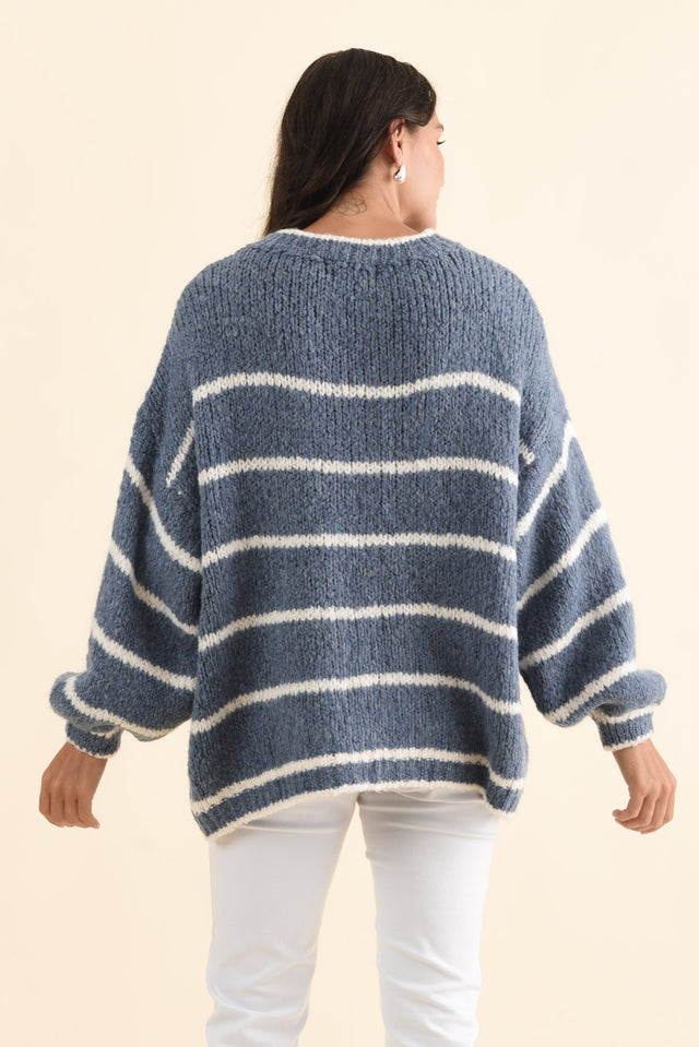 Tonya Steel Stripe Knit Jumper,Brunette model,alt text|model:Brontie image 5
