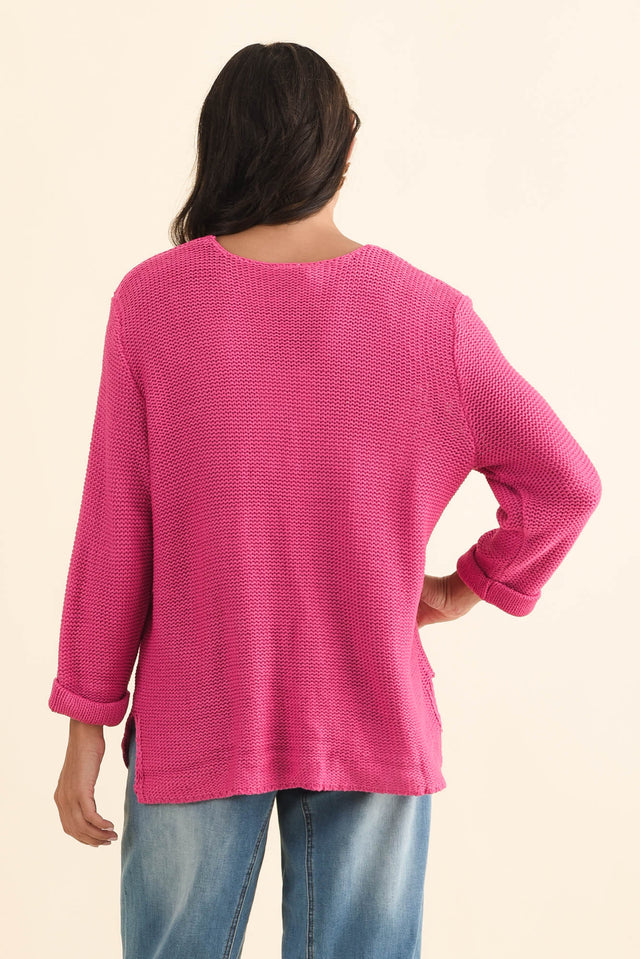 Toulouse Hot Pink Cotton Jumper,Brunette model,alt text|model:Brontie image 5