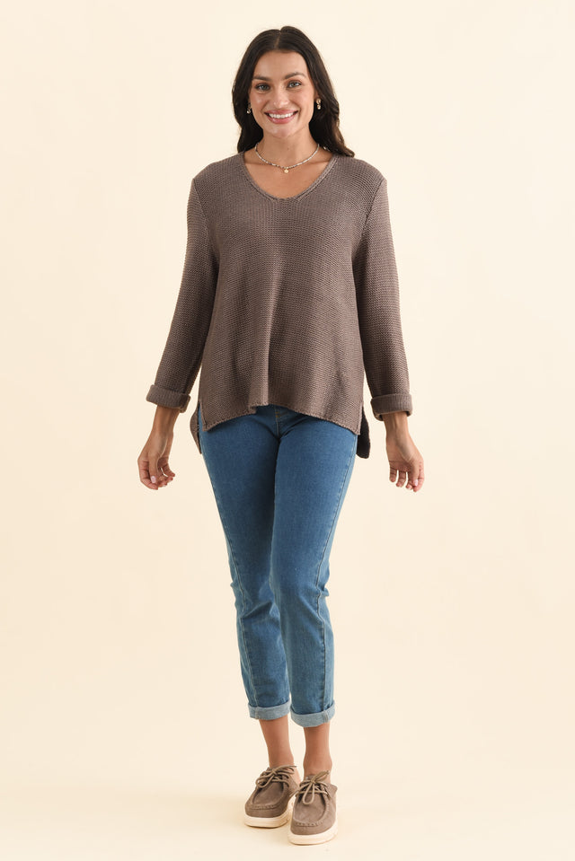 Toulouse Mocha Cotton Jumper,Brunette model,alt text|model:Brontie image 8
