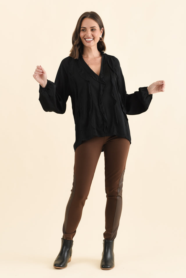 Trove Black Silk Ruffle Top image 6