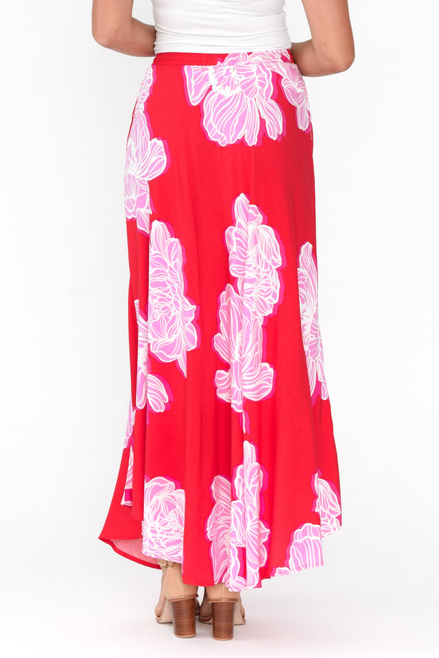 Trudy Red Floral Maxi Skirt image 6