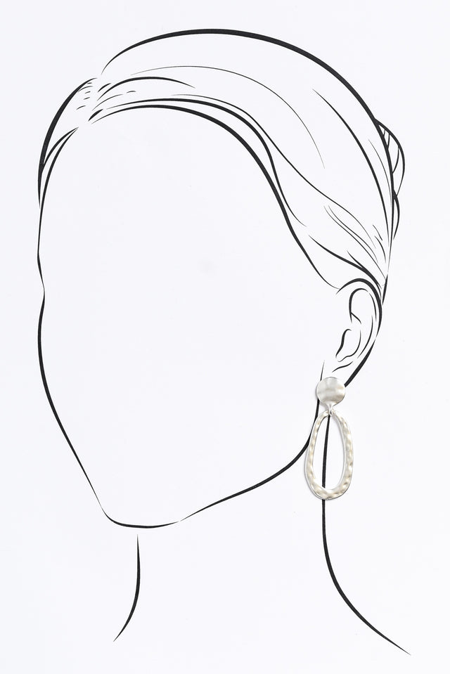 Tulla Silver Oval Drop Earrings image 2