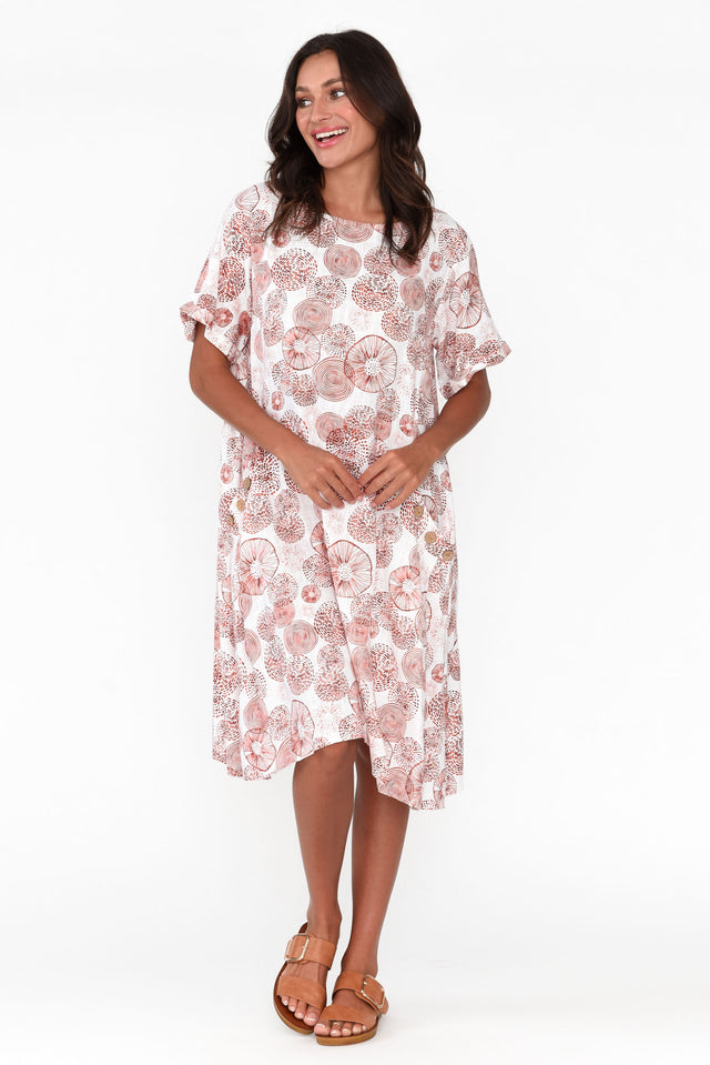 Tyreke Rust Blossom Linen Cotton Pocket Dress