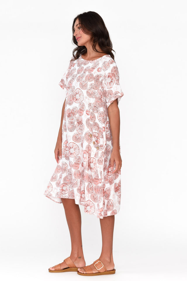 Tyreke Rust Blossom Linen Cotton Pocket Dress