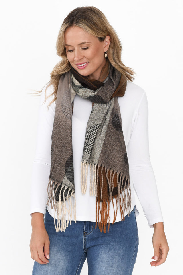Vale Charcoal Geo Scarf