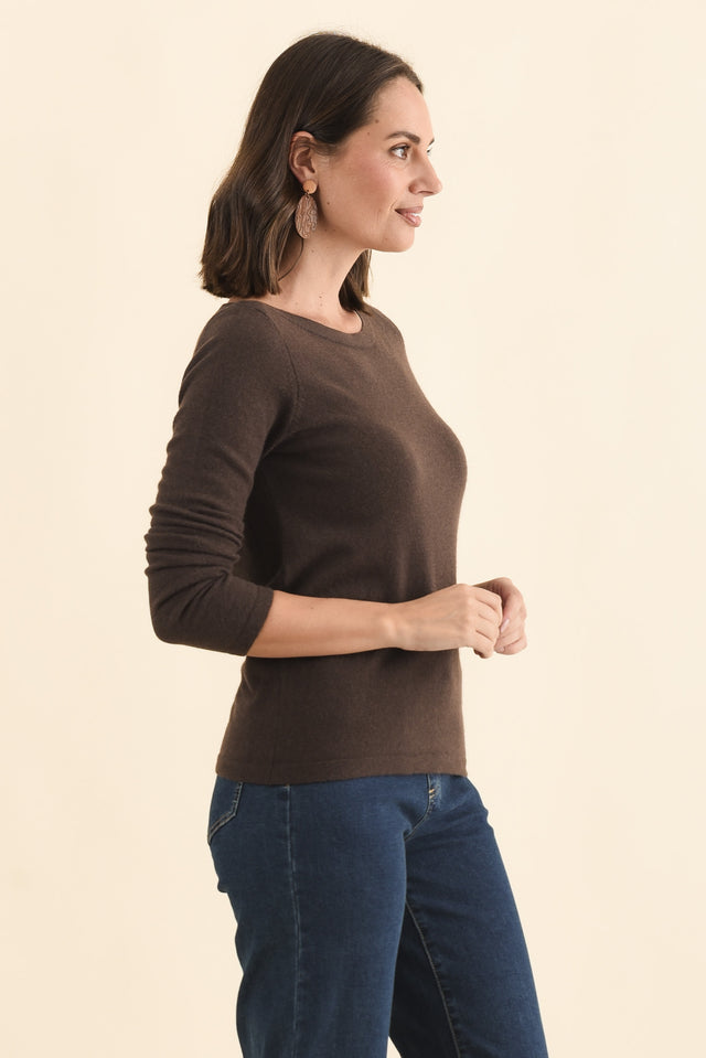 Valery Chocolate Wool Cashmere Jumper image 3