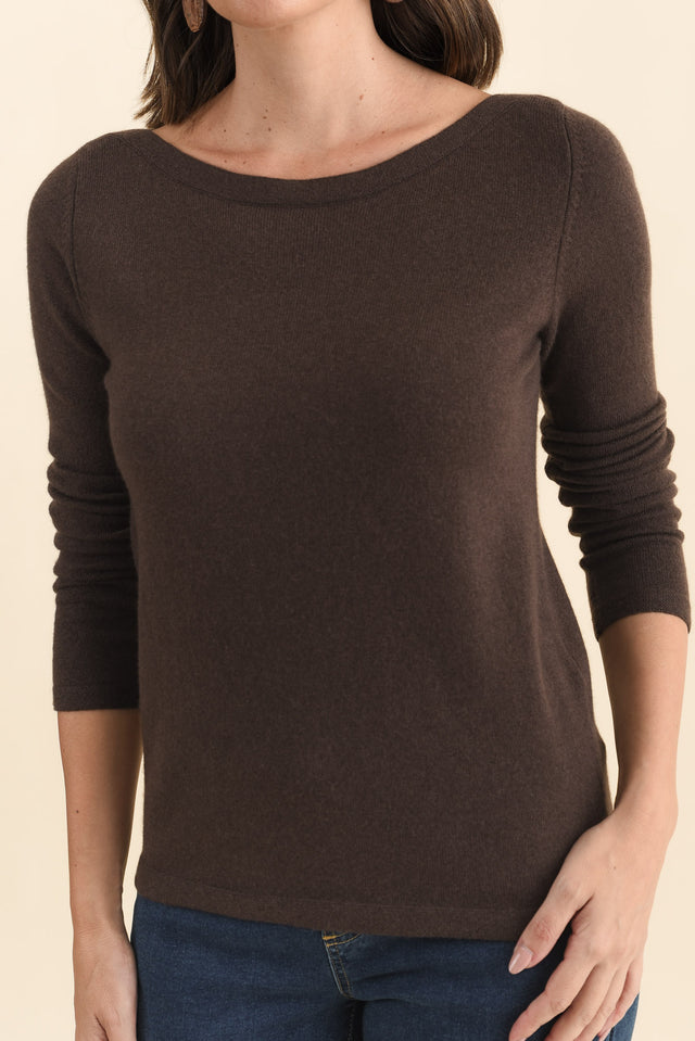 Valery Chocolate Wool Cashmere Jumper image 5