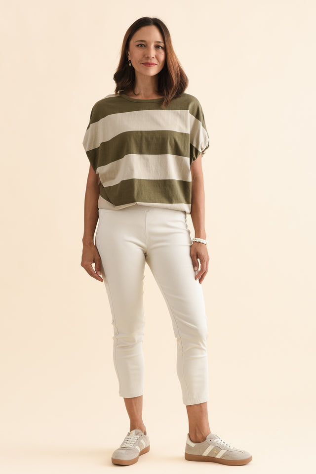 Missy Natural Cropped Stretch Pants,Full Body,Brunette model,alt text|model:Cara image 6